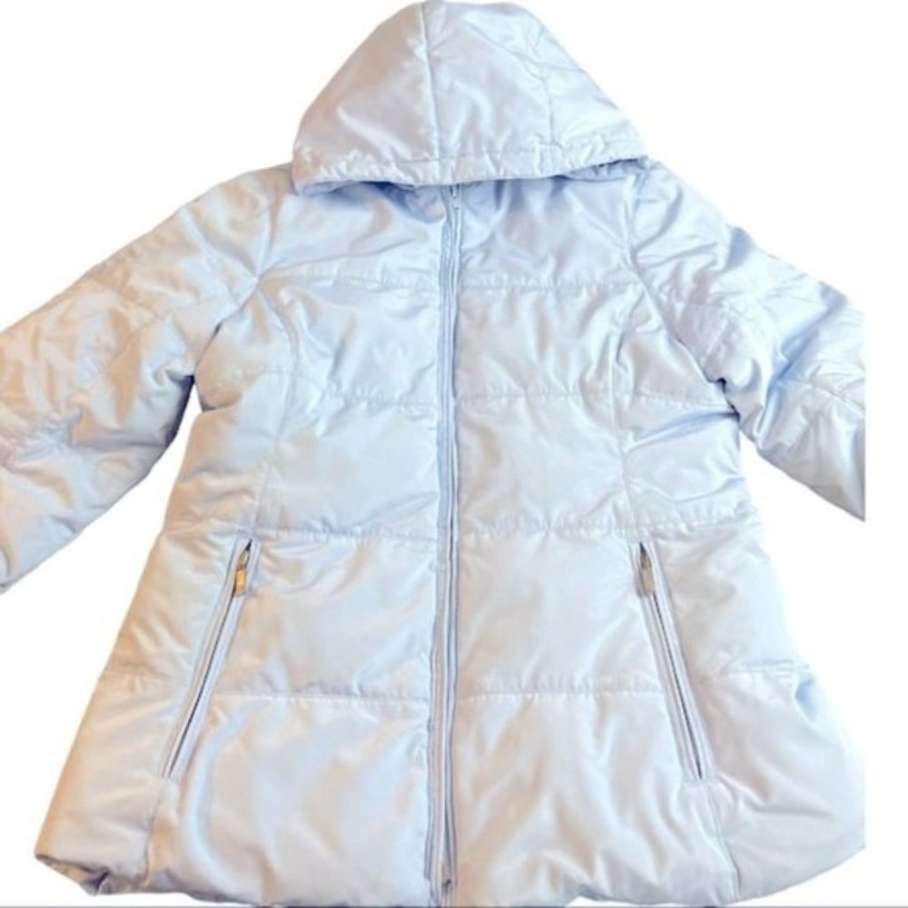 Anne Klein Puffer Jacket Womens Light Baby Blue Size Medium